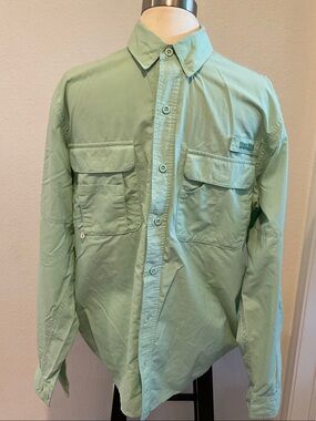 Bass Pro Shops Mint Green Casual Button-Down Shirt